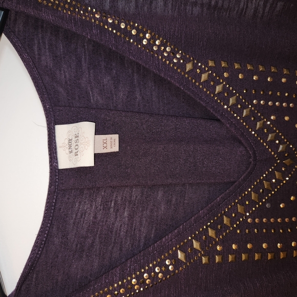 Chic Purple Top with Gold Studs - Picture 2 of 6